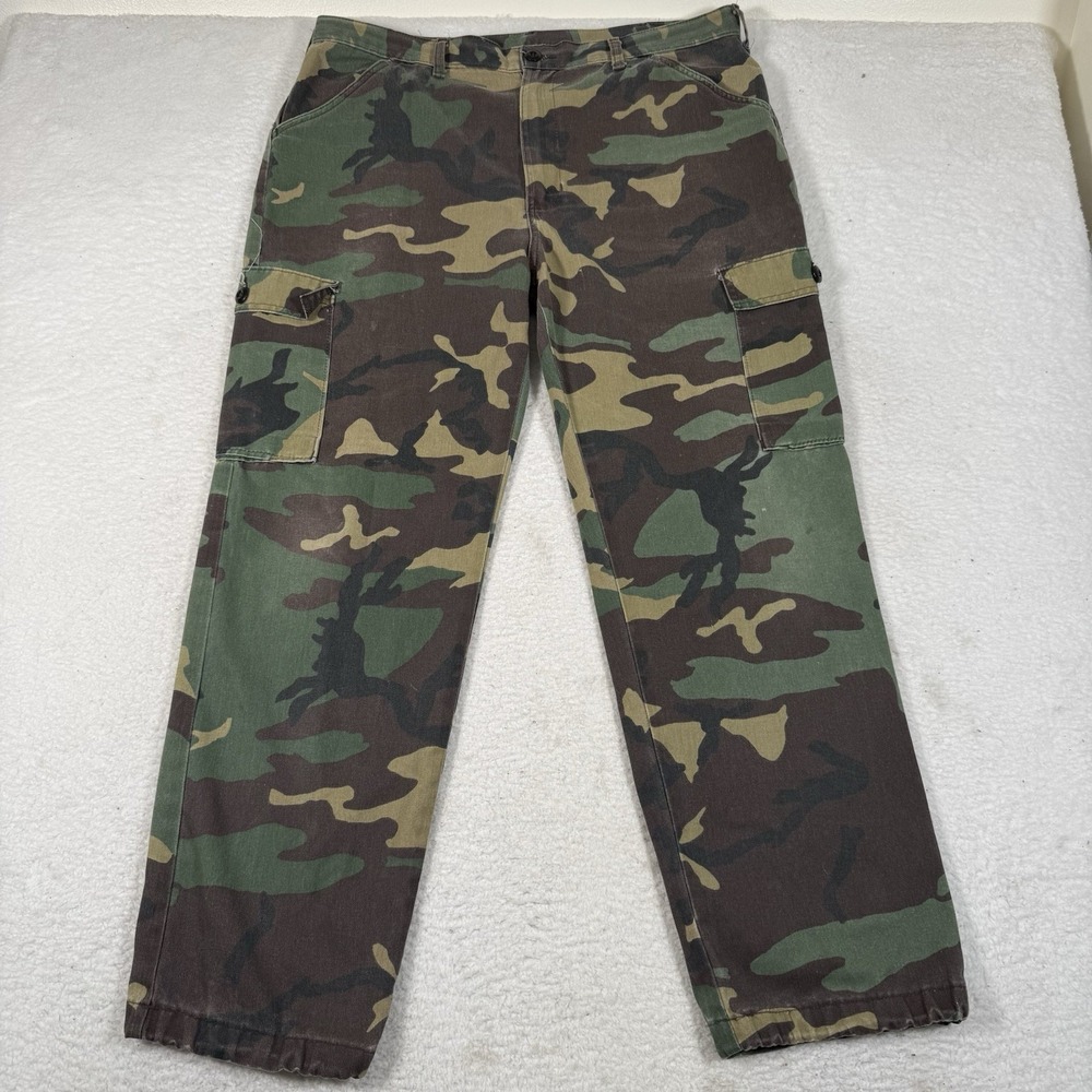 Vintage Liberty Pants Mens Large 38x31 Camo Cargo Liberty USA Hunting Woodland